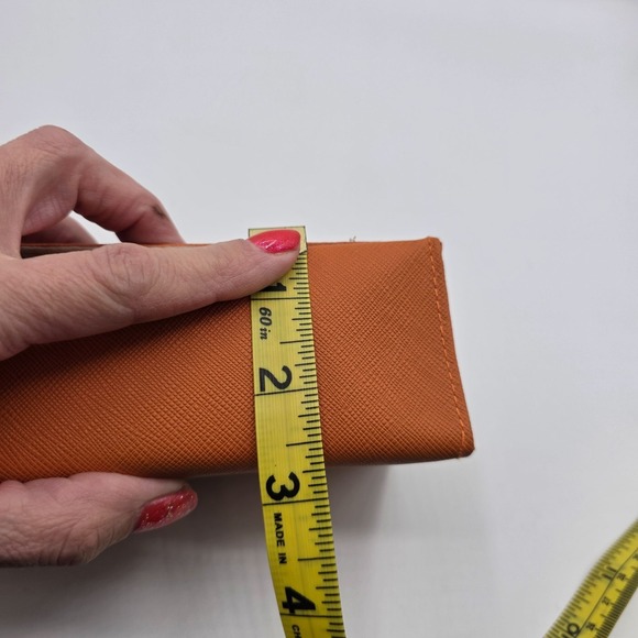 Tory Burch Orange Saffiano‎ Leather Eyeglass Sunglass Case Pouch Designer Luxury main image 8